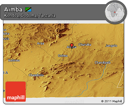 Physical Panoramic Map of Aimba