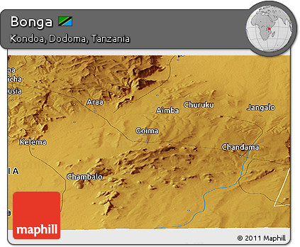 Physical Panoramic Map of Bonga