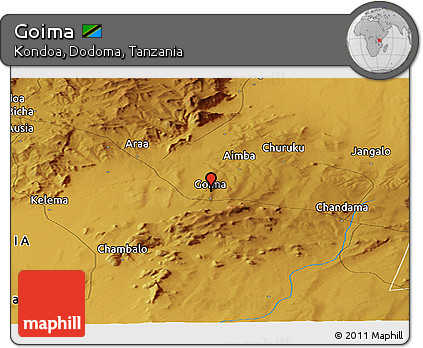 Physical Panoramic Map of Goima