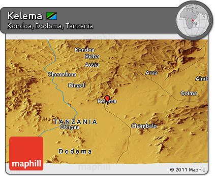 Physical Panoramic Map of Kelema