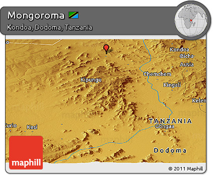 Physical Panoramic Map of Mongoroma