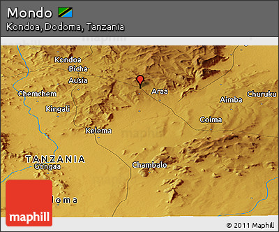 Physical Panoramic Map of Mondo