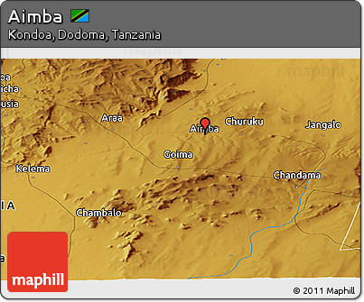 Physical Panoramic Map of Aimba