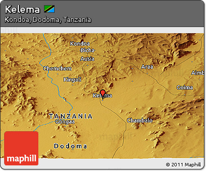 Physical Panoramic Map of Kelema