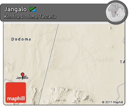 Shaded Relief 3D Map of Jangalo
