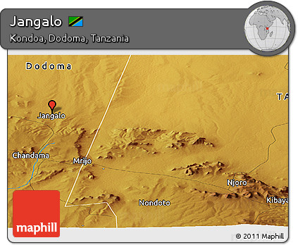 Physical Panoramic Map of Jangalo