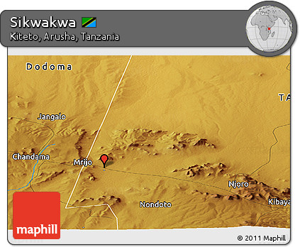 Physical Panoramic Map of Sikwakwa