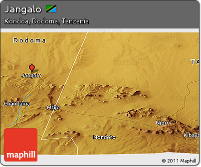 Physical Panoramic Map of Jangalo