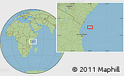 Savanna Style Location Map of the area around 5° 4' 25" S, 40° 52' 30" E