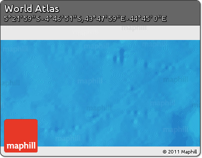 Physical 3D Map of the Area around 5° 4' 25" S, 44° 16' 29" E