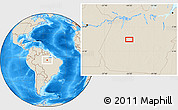 Shaded Relief Location Map of the area around 5° 4' 25" S, 54° 19' 30" W