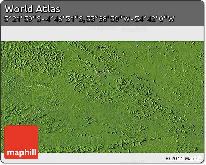 Satellite 3D Map of the Area around 5° 4' 25" S, 55° 10' 29" W