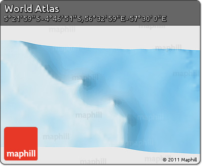 Physical 3D Map of the Area around 5° 4' 25" S, 57° 1' 29" E