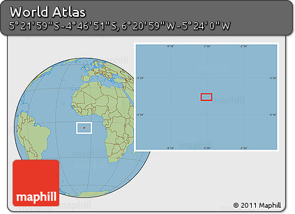 Savanna Style Location Map of the Area around 5° 4' 25" S, 5° 52' 30" W