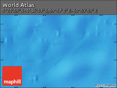 Shaded Relief Map of the Area around 5° 4' 25" S, 60° 25' 29" E