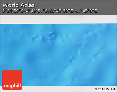 Physical 3D Map of the Area around 5° 4' 25" S, 61° 16' 29" E