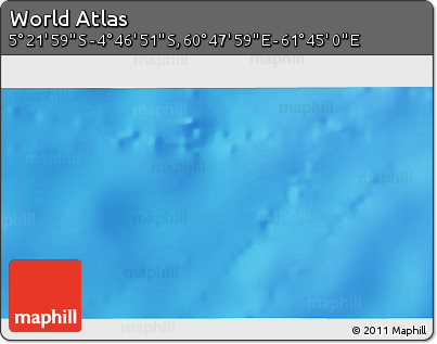 Physical 3D Map of the Area around 5° 4' 25" S, 61° 16' 29" E