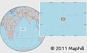 Gray Location Map of the area around 5° 4' 25" S, 62° 7' 30" E