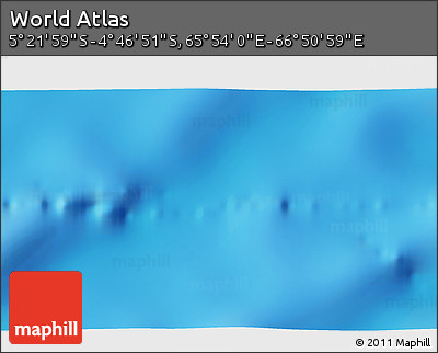 Physical 3D Map of the Area around 5° 4' 25" S, 66° 22' 30" E