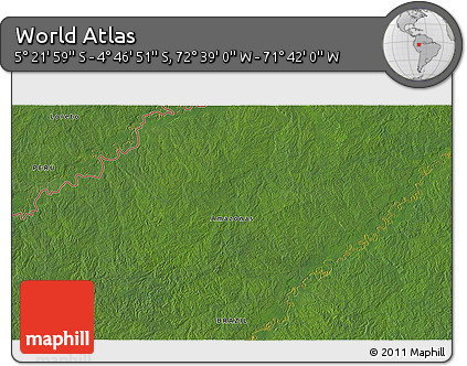 Satellite 3D Map of the Area around 5° 4' 25" S, 72° 10' 30" W