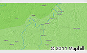 Political 3D Map of the area around 5° 4' 25" S, 73° 52' 30" W