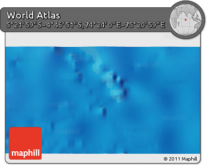 Physical 3D Map of the Area around 5° 4' 25" S, 74° 52' 30" E