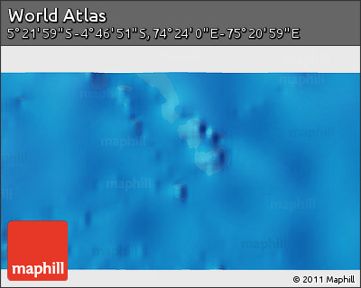 Physical 3D Map of the Area around 5° 4' 25" S, 74° 52' 30" E