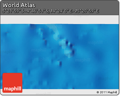 Physical 3D Map of the Area around 5° 4' 25" S, 74° 52' 30" E