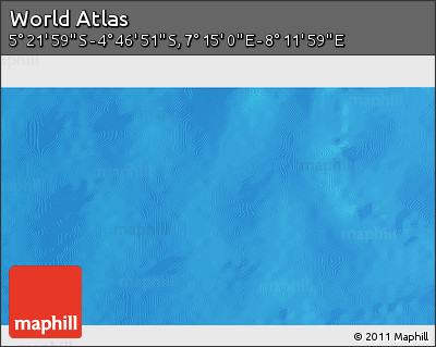 Physical 3D Map of the Area around 5° 4' 25" S, 7° 43' 29" E