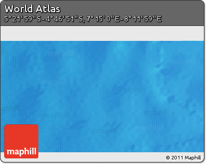 Physical 3D Map of the Area around 5° 4' 25" S, 7° 43' 29" E