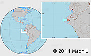 Gray Location Map of the area around 5° 4' 25" S, 81° 31' 30" W