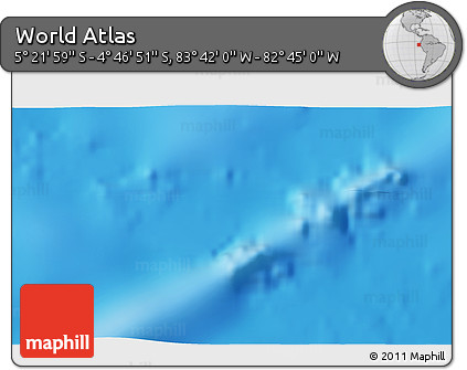 Shaded Relief 3D Map of the Area around 5° 4' 25" S, 83° 13' 29" W