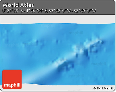 Shaded Relief 3D Map of the Area around 5° 4' 25" S, 83° 13' 29" W