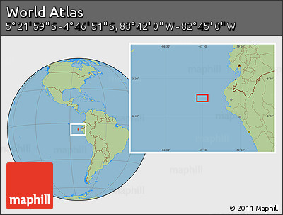 Savanna Style Location Map of the Area around 5° 4' 25" S, 83° 13' 29" W