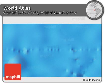 Shaded Relief 3D Map of the Area around 5° 4' 25" S, 89° 10' 30" W