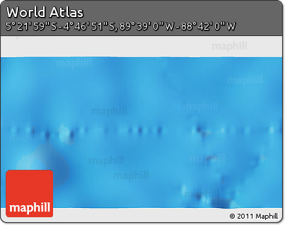 Shaded Relief 3D Map of the Area around 5° 4' 25" S, 89° 10' 30" W