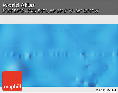 Shaded Relief 3D Map of the Area around 5° 4' 25" S, 89° 10' 30" W