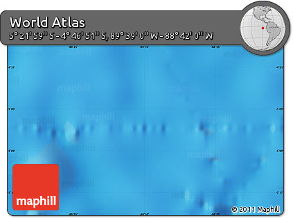 Physical Map of the Area around 5° 4' 25" S, 89° 10' 30" W