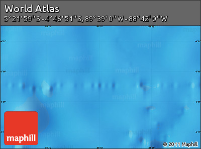 Physical Map of the Area around 5° 4' 25" S, 89° 10' 30" W