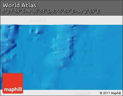 Physical 3D Map of the Area around 5° 4' 25" S, 93° 34' 29" E
