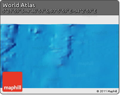 Physical 3D Map of the Area around 5° 4' 25" S, 93° 34' 29" E