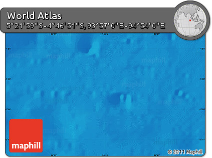 Physical Map of the Area around 5° 4' 25" S, 94° 25' 30" E