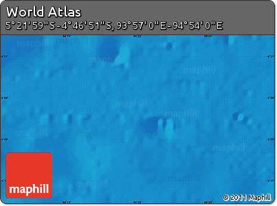 Physical Map of the Area around 5° 4' 25" S, 94° 25' 30" E