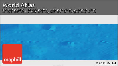 Physical Panoramic Map of the Area around 5° 4' 25" S, 94° 25' 30" E
