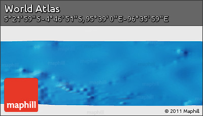 Physical Panoramic Map of the Area around 5° 4' 25" S, 96° 7' 30" E