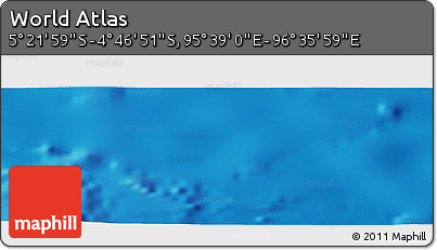 Physical Panoramic Map of the Area around 5° 4' 25" S, 96° 7' 30" E
