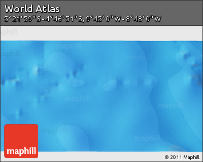 Political 3D Map of the Area around 5° 4' 25" S, 9° 16' 30" W