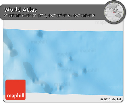 Physical 3D Map of the Area around 5° 35' 51" S, 102° 55' 30" E