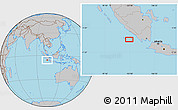 Gray Location Map of the area around 5° 35' 51" S, 102° 55' 30" E
