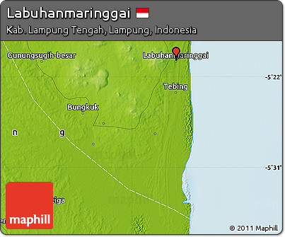 Physical Map of Labuhanmaringgai